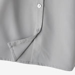 LinkMejor Women's Blouse Commute New Fashion Lantern Sleeve V-Neck Lapel Solid Office Top Shirt