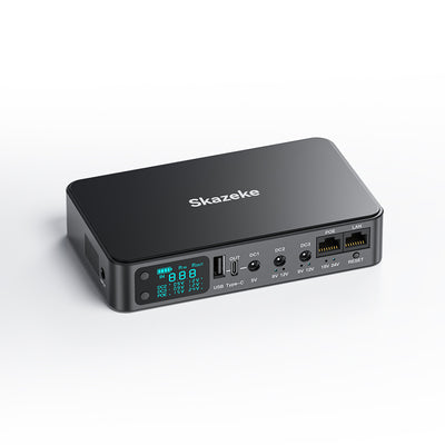 D2p Mini UPS Power Supply With LCD 10400/18000mAh 6-Port Output USB Type-C DC LAN POE For Routers Modems