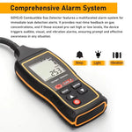 LinkMejor SW-743A Halogen Leak Detector for Car Refrigerants AC Freon CFC HCFC HFC LCD Display 1PPM Sensitivity 0-1000PPM Quick Response Adjustable Alarm