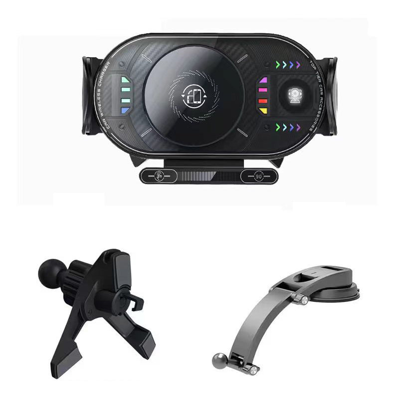 X10 15W Fast Wireless Car Charger Mount Foldable Rotating Phone Holder for Air Vent & Dashboard Compatible with Foldable Flat Screen Phones