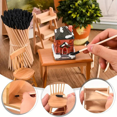 50/100PCS Dual-Purpose Sanding Sticks Precision Frosted Tips Flat Head for Crafts Model Making Shaping Smoothing Finishing