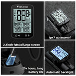 WEST BIKING XQ2 2.4'' GPS Wireless Bike Computer Auto Backlight IPX7 Waterproof Type-C Charge Speedometer for MTB Cycling