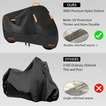210D Motorcycle Cover Rainproof Sunscreen Anti-UV Motorbike Cover Thickened Oxford Cloth Dust Cover Built-In Anti-Theft Buckle