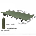 Xmund Outdoor Folding Bed, Portable Tent Bed, Designed with Side Pockets for Small Items, Outdoor Hiking Backpacking Travel Survival Gear For Adults