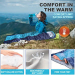 Xmund 2400g Camping Sleeping Bag For -10~20℃ Temperature, Ultralight Waterproof 4 Season Warm Envelope Backpacking Sleeping Bags for Outdoor Traveling Hiking