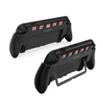 LinkMejor TNS-3179 Switch2 Console Grip Ergonomic Hand Grip 5 Game Card Slots Built-in Stand Portable Gaming Accessories for Nintendo Switch2