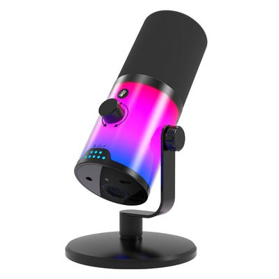 WM16 USB XLR Dynamic Microphone with RGB Lighting DSP Noise Reduction Cardioid Condenser Plug and Play for Streaming Podcast Gaming Recording Studio Mic