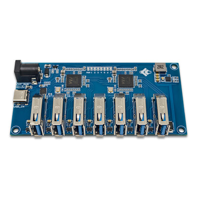 VL817 USB 3.1 Gen1 Hub 7 Ports High Speed 5Gbps Data Transfer External Power 12V-24V Reverse Current Protection USB Hub Adapter