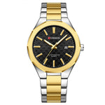 LinkMejor Men's Luminous Quartz Watch Stainless Steel Strap Waterproof Calendar Business Casual Stylish Wristwatch
