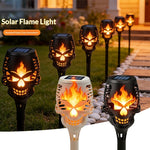 Elfeland 1pcs/4pcs 12LED Solar Flame Torch Light Auto Control High Efficiency Solar Charging Waterproof Flame Light for Outdoor Garden Decoration Lawn Path Yard
