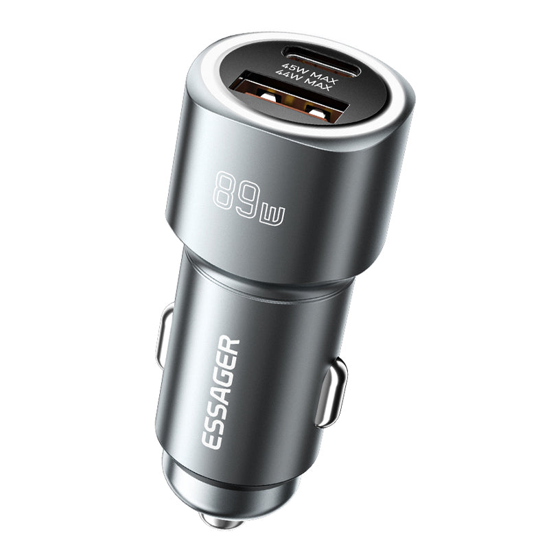 LinkMejor ES-CC16 89W 2-Port USB PD Car Charger Adapter USB-A+USB-C PD QC3.0 Support FCP SCP VOOC Fast Charging for iPhone 15 14 13 Pro for Huawei Nova Flip for Samsung Galaxy Z Flip6