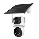 LinkMejor Solar 4MP 6X Zoom WiFi IP Camera AOV Mode HD Surveillance 24/7 Recording Wireless 2MP+2MP Dual Lens Security Solar Powered Waterproof Night Vision Camera