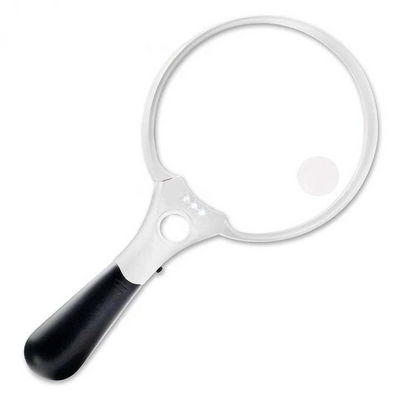 137mm Large Handheld Magnifier Magnifying Glass with 3 Led Lights 2X 4X 25X Magnifier Glass Lens for Reading Repair Observation