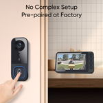 Smart Wireless Video Doorbell Camera Full HD Infrared Night Vision Two-Way Audio 150m Range Household Video Doorbell with 4.5 Inch LCD Color Screen for Home Security