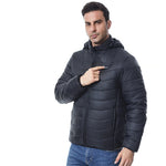 LinkMejor 4 Control 27 Zone Smart Heating Cotton Jacket DC-USB Dual Interface Men's Warm Winter Coat Comfortable Heated Clothing(No Battery)
