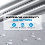190T Polyester Car Full Covers All Weather Automobiles Outdoor With Windproof Strap 6 Reflective Strips for Sedans Coupes Silver UV Risistant Rainproof Dustproof Snowproof