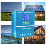 LinkMejor Solar Controller 12/24/36/48V Automatic Identification Intelligent Photovoltaic System Solar Charging Controller
