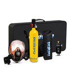 [US Direct] DEDEPU S5000PLUS-B 1L Scuba Tank Oxygen Diving Cylinder with 8-20 Minutes Respirator Breathing Portable Snorkeling Scuba Tank Kit with Snorkel Mask Adapter