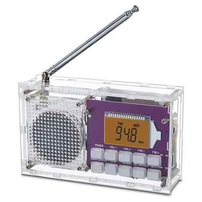 LinkMejor Frequency Modulation and Amplitude Digital Clock Radio Receiver Unassembled DIY Electronics Kit