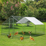 PawGiant Chicken Coop Run Cage Upgrade 86.6"×40"×38" Metal Chicken Fence Pen Pet Playpen Enclosures with Protection Cover&Ground Nail,Cage Indoor Outdoor Yard for Small Animals Cat Hen Duck Rabbit