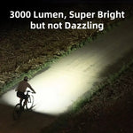 LinkMejor XL-3000 3000LM Super Bright Bicycle Headlight Anti-glare Waterproof Type-C Charging Aluminum Alloy Bike Front Light for MTB Night Riding Safety