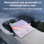 5 Strong Magnetic Buckles Laser Reflective Aluminum Sunshade UV Protection Insulation Foldable Waterproof Heat Shield for Cars SUVs Sedans