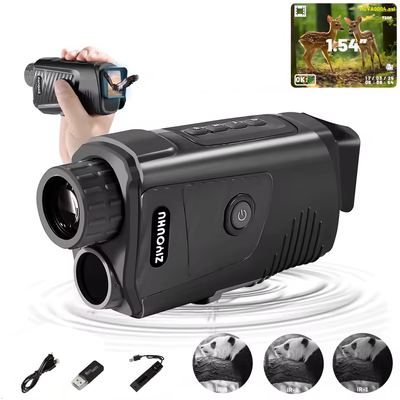 LinkMejor Portable 300M Night Vision Monocular Camera 7X Zoom 1080P HD Infrared Digital Telescope for Hunting Camping