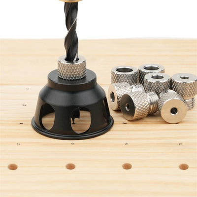 Aluminum Alloy Punch Locator Pocket Hole Jig Kit 3-10mm Stainless Steel Bushings Portable for Woodworking Precision and Easy to Use