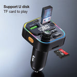 Bakeey 22.5W 2 Usb-As +PD Port FM Bluetooth Transmitter Fast Charging Car Charger Wireless Handsfree Car Mp3 Player For Mobile Phone