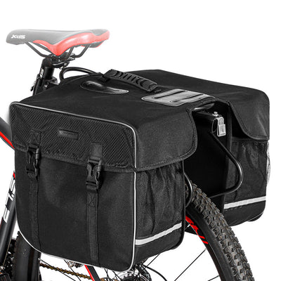 WEST BIKING 30L Bicycle Panniers Bag with Rain Cover Wear-resistant Cycling Travel Saddle Bag Night Reflective Bike Rear Luggage Bag for MTB