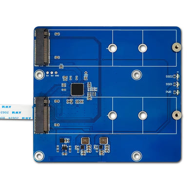 Raspberry Pi 5 PCIe to M.2 Dual NVMe SSD Expansion Board High-Speed Dual SSD 2280 Support NVMe Protocol with LED Indicators