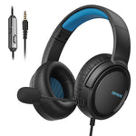 LinkMejor BG02 Gaming Headset Wired Headphones with Microphone Titanium 50mm Drivers 3.5mm Wired Connection Headphones