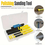 4PCS Sanding Sticks Set with Molded Plastic Handles for Wood Metal Plastic Auto Body Models Polishing Calcite Grit Manual Buffing Tools