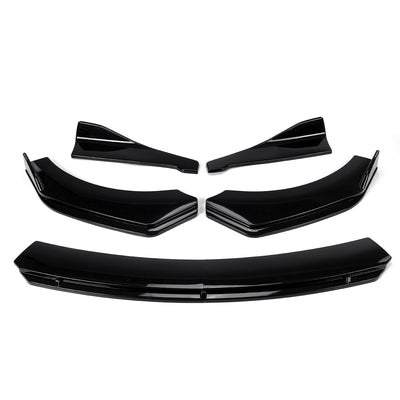 69" - 73" Adjustable Car Front Bumper Lip Spoiler Body Kits Universal + 86.6"/ 2M Car Side Skirt Extension Rocker Panel Body Kit + 18.89" Auto Rear Lip + Adjustable 8-11" Splitter Rods
