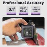 Huepar DL141 Digital Angle Finder Magnetic Base ±0.1° Accuracy VA LCD Display Woodworking Table Saw Blade Bend Pipes Adjustable Tool Compact