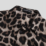 LinkMejor Summer Leopard Print Shirts Fashion Men Short Sleeve Lapel Shirt Casual Floral Blouse Men Hawaiian Beach Tops