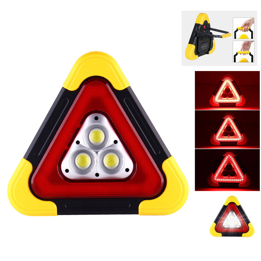 LinkMejor Solar Emergency Triangular Roadside Warning Light USB Super Bright LED Work Lights for Car Repairing Camping Hiking Hunting