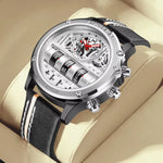 Luxury Multifunctional Electronic Quartz Watch Luminous Waterproof Date Display High-quality Leather Strap Men's Wristwatch