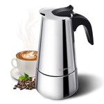 Godmorn Stovetop Espresso Maker Moka Pot Percolator Italian Coffee Maker 300ml/10oz/6 Cup Classic Cafe Maker 430 Stainless Steel Suitable For Induction Cookers