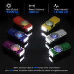 Astrolux® K3 1550LM EDC Flashlight Long Throw 209m Rotary Dial Control Throw Flood Combo LED Torch with RGB 18 LEDs, UV 395nm, 16300 Rechargeable, IPX6 Ideal for Outdoor, Search, Emergency and EDC Use