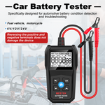LinkMejor BT10 Car Battery Tester 6V 12V 24V LCD Digital Battery Analyzer 2-220A 100-2000 CCA SOH SOC Internal Resistance Test Tool