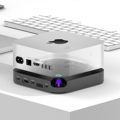 LinkMejor HB03+ for Mac Mini M4/M4 Pro Dock Dual-Channel 7-in-2 USB-C Hub with HD 4K 60Hz Thunderbolt4 USB4 40Gbps 10Gbps NVMe M.2 SSD Slot Docking Station