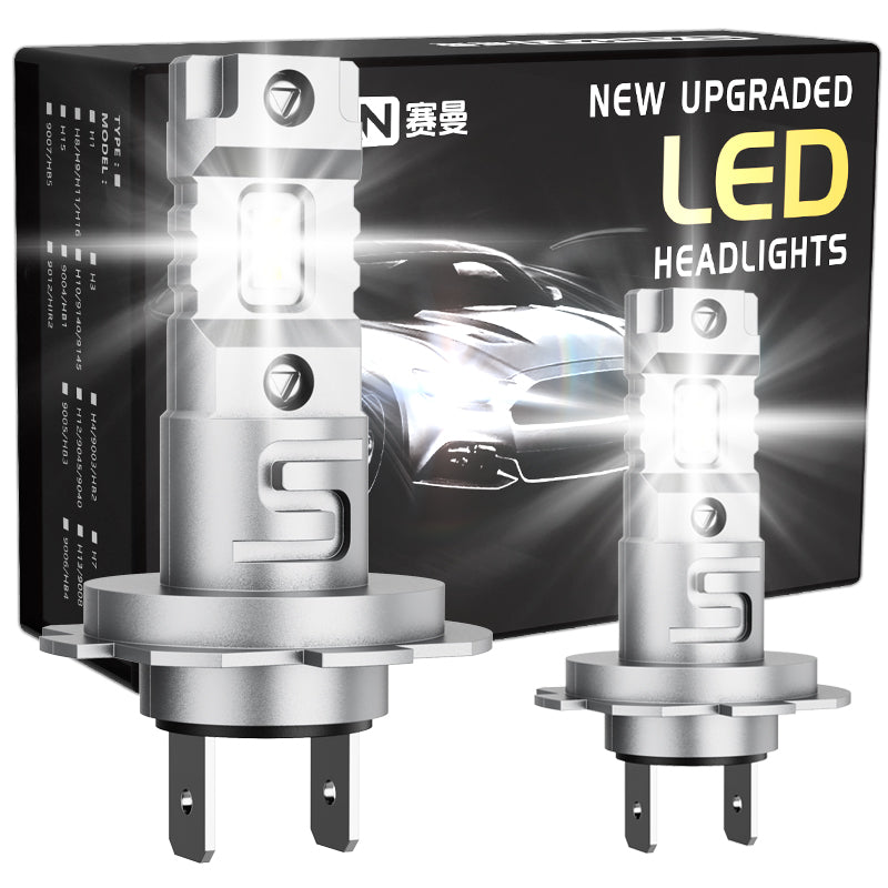 LinkMejor X5-H7 Pair 2600LM LED Car LED Headlight Bulbs Hi/Low Beam 6000K-6500K Unviersal Car LED Headlights
