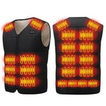LinkMejor 22 Zones Intelligent Heated Vest USB/DC Charging Fleece Lined Winter Warm Electric Heating Sleeveless Jacket Thermal Outdoor Adjustable Temperature Control