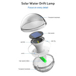 Elfeland Solar Water Drift Light Waterproof LED Solar Glow Ball Lamp 3 Lighting Modes Pools Pond Fountain Garden Party Home Decoration
