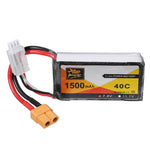 LinkMejor 7.4V 1500mAh 40C 2S Lipo Battery XT60 Plug