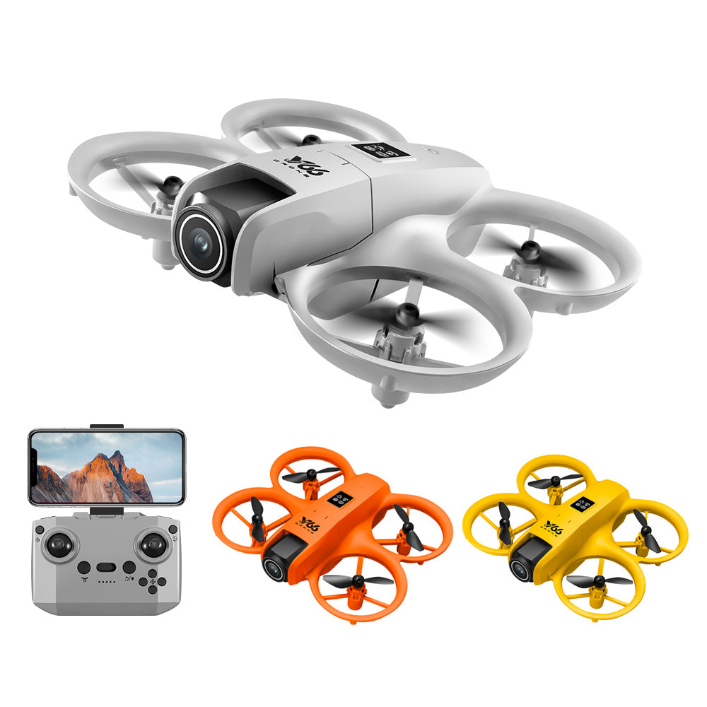 LinkMejor V66 WiFi FPV with Dual Camera 180° Electrically Adjustable Optical Flow Hover Automatic Obstacle Avoidance LED Light Circle Protection Kids Gifts 2.4G 4CH 6-Axis Remote Control RC Toys Drone Quadcopter RTF