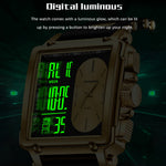 LinkMejor Fashion Men's Square Dual Display Watch Business Casual Sports Wristwatch Luminous Waterproof Date Week Male Watch