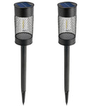 Elfeland 2Pcs Solar LED Lawn Light 3000K Light Sensor Control Waterproof IP44 Outdoor Light for Garden Courtyard Lawn Decoration Landscape Lighting