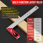 Multifunctional Positioning Angle Ruler Woodworking Scribing Gauge Aluminum Alloy Stainless Steel Dual-Sided Engraved Scales 30 45 50 60 70 Degree Line Drawing Measuring Square